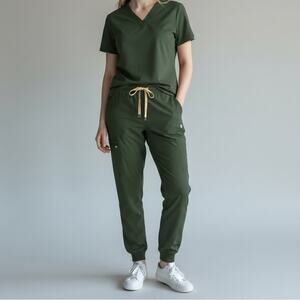 FIGS Zamora Jogger Scrub Pants Women's Sz XS Moss Healthcare Comfort Stretch